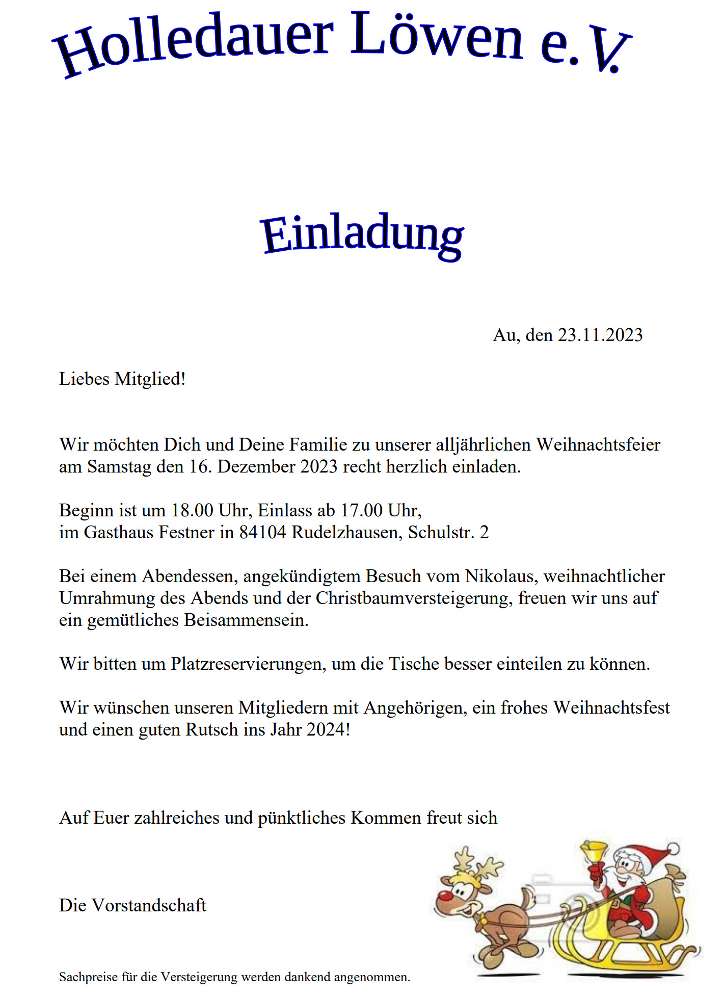 Weihnachtsfeier 2023
